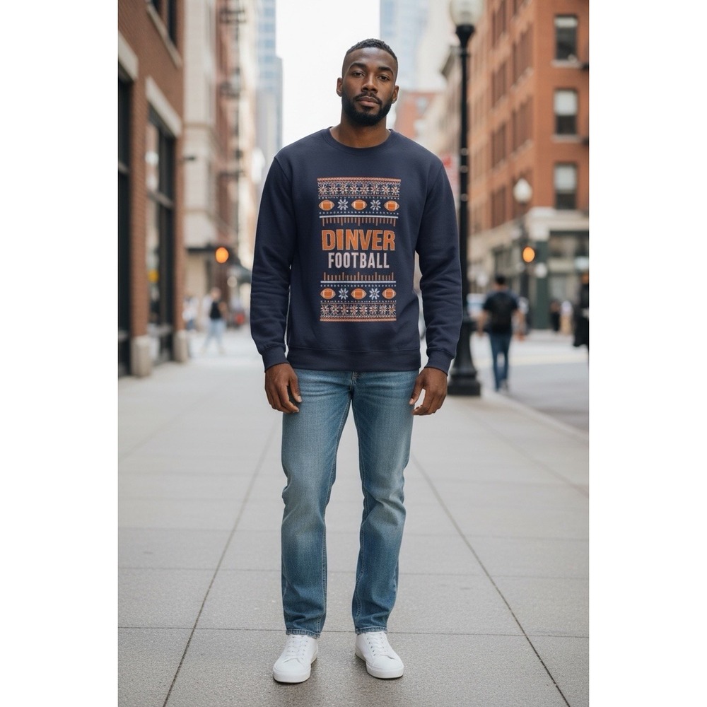 Denver Football Ugly Christmas Sweatshirt by Gildan - Adult XL-Broncos Fan!‎